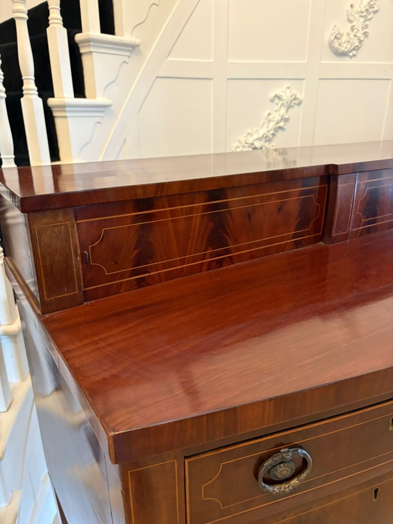 Outstanding Quality Large Antique George III Mahogany and Boxwood Strung Bow Fronted Sideboard - Image 10